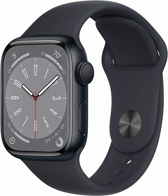 Apple Watch Series 8 41 мм Тёмная ночь, спортивный ремешок цвета тёмная ночь