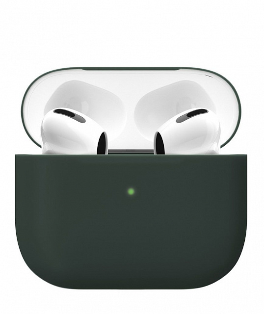 Чехол силиконовый vlp Soft Touch тонкий силикон для AirPods 3 темно-зеленый